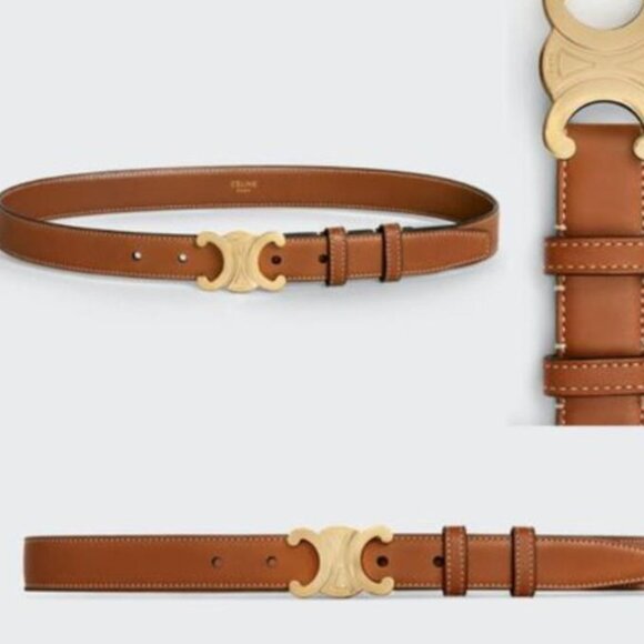 Celine Triomphe Belt in Natural Calfskin-Brown - Picture 1 of 4